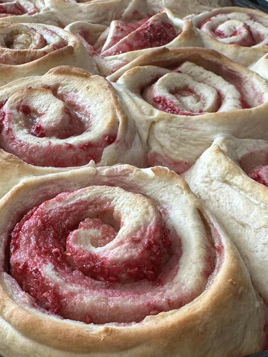 Cream Cheese Frosted Raspberry Sweet Rolls