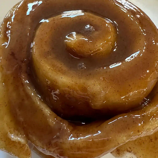 Caramel cinnamon roll in Reno, NV with gooey caramel glaze